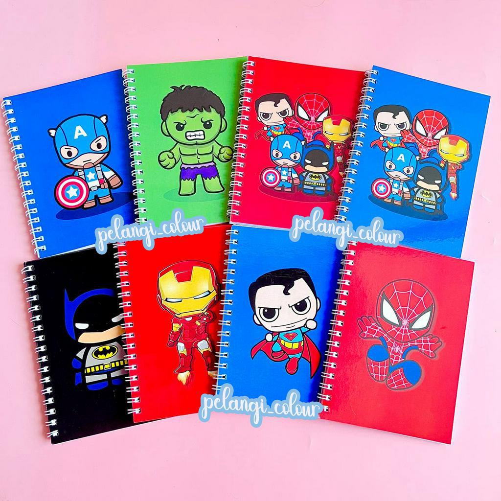 

Buku Notes Superhero Spiderman / Notes Batman Captain America / Nulu Cattan Hulk Superman