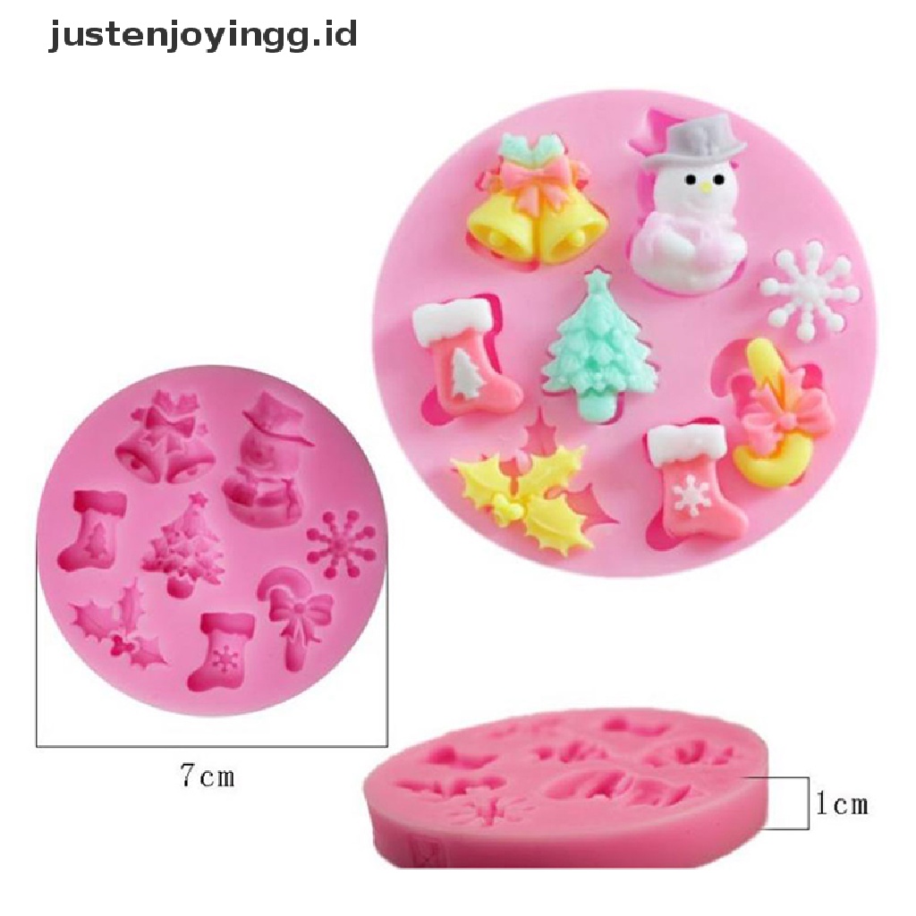 Cetakan Kue / Coklat Bentuk Snowman Natal Bahan Silikon Untuk Dapur