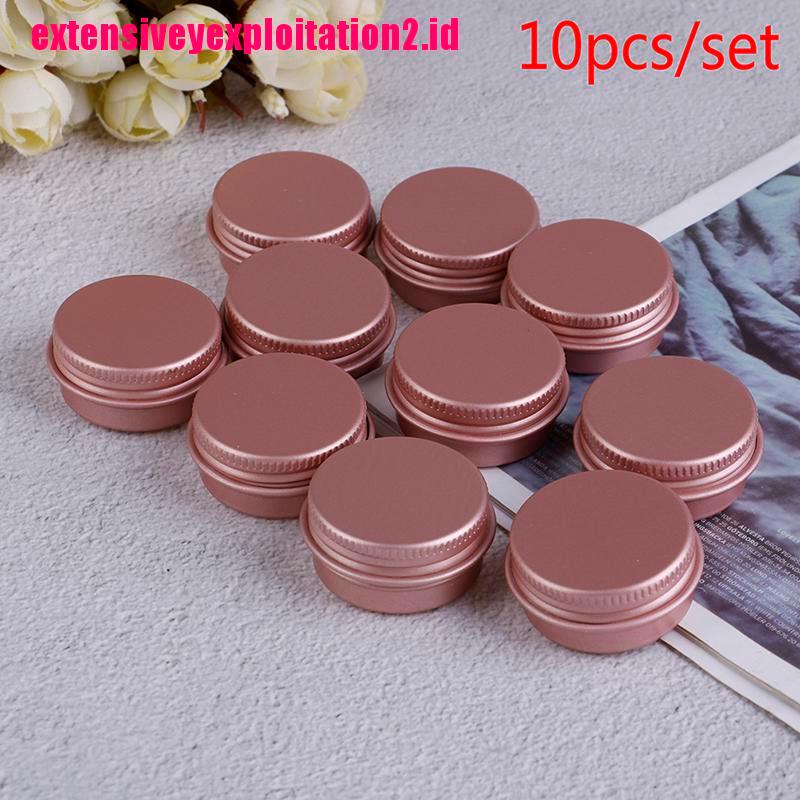 &lt; E2id &amp; &gt; 10pcs / Set Kontainer Kosong Bahan Aluminum Dengan Tutup Untuk Krim Mata / Kosmetik