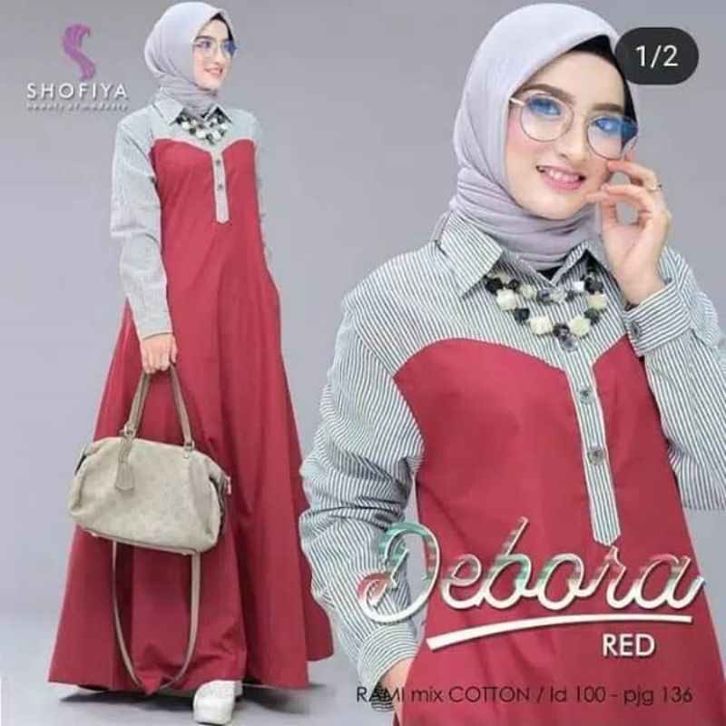 Debora dress pakaian wanita fashion muslim remaja