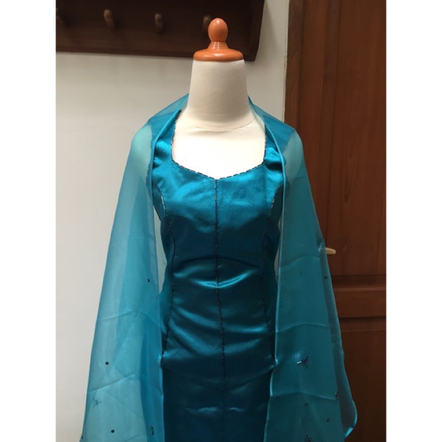 Gaun Pesta Prom Dress Hijau Tosca dg Selendang