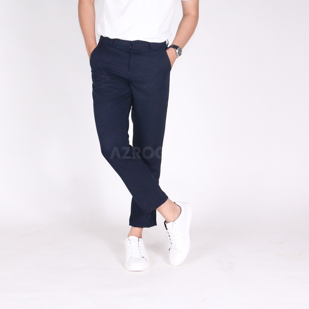 CELANA BAHAN ANKLE PANTS KERJA KANTOR PANJANG PRIA SLIMFIT STYLE KOREA KEKINIAN