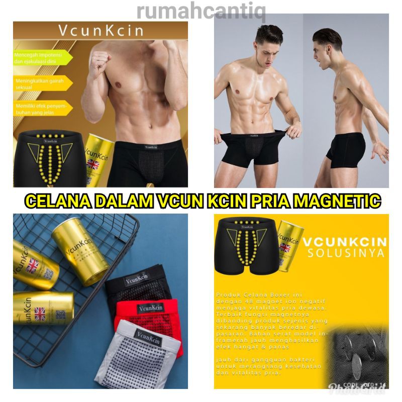 VCUN KCIN VCUNKCIN Celana Dalam Pria - Boxer Kesehatan Dengan Ion Magnet Negatif Original