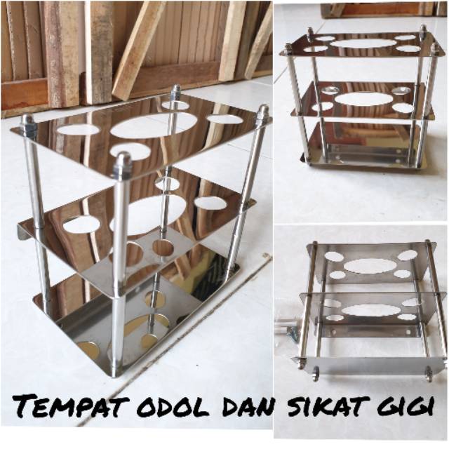 Tempat / rak odol dan sikat gigi stainless silverstar anti karat