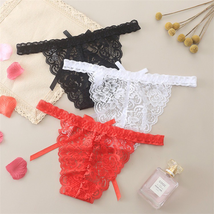 Sexy G-String Wanita Lace Transparan Sexy Celana Dalam Pola Motif Thong C212