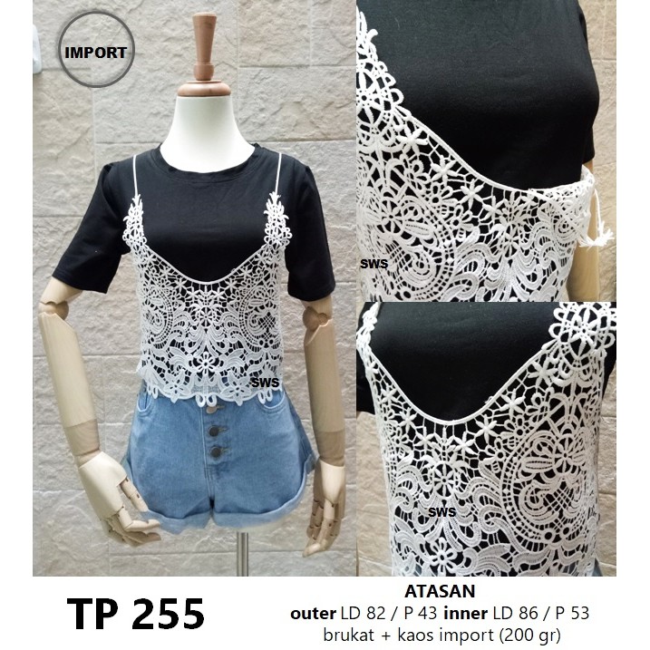 TP255 - BAJU ATASAN  LACE WANITA  IMPORT MODERN MURAH