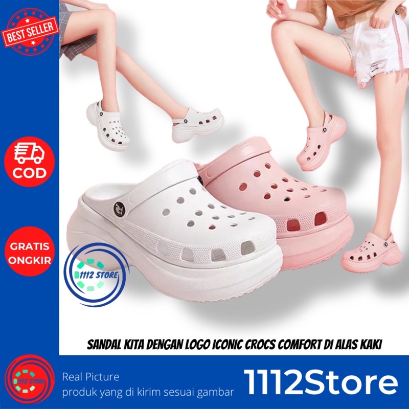 1112Store Sendal dan sepatu Crocs Classic Bae clog original khusus wanita