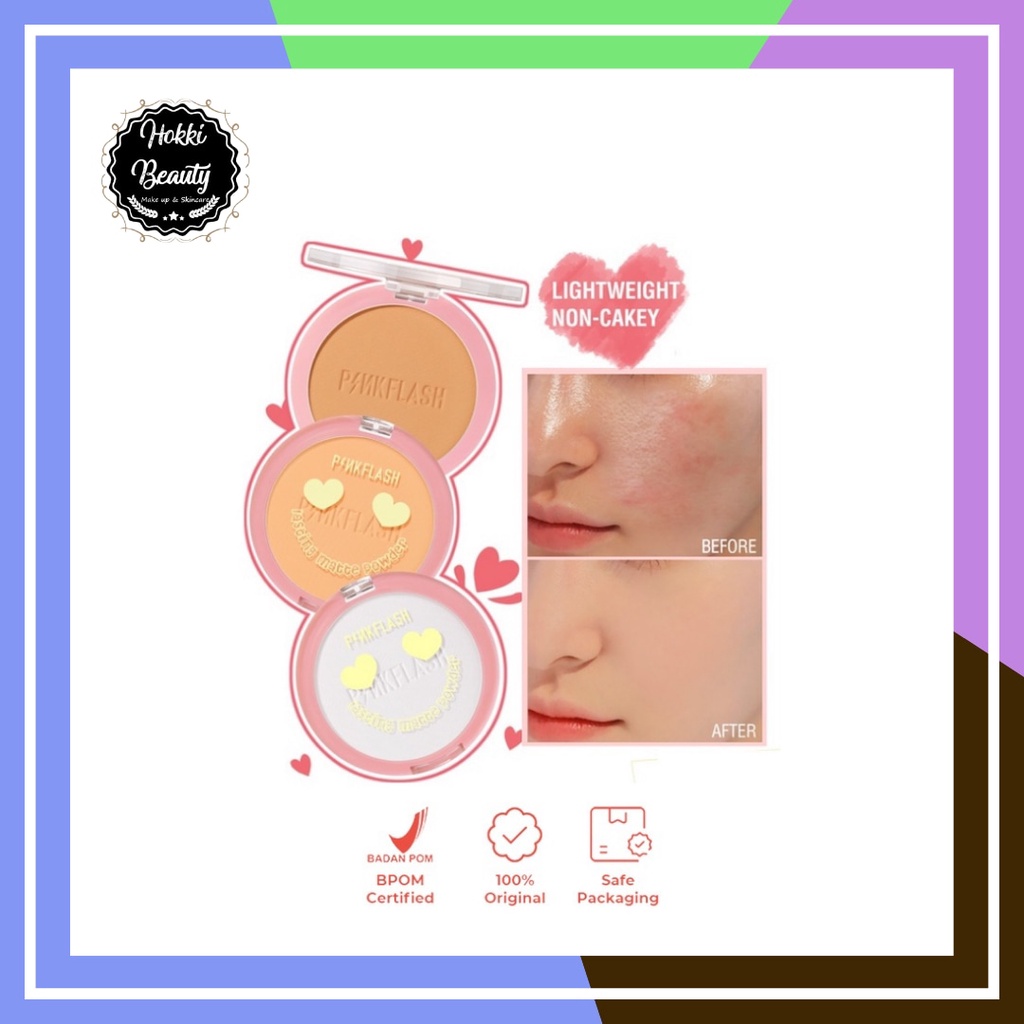 PINKFLASH (F08) OhMySelf Pressed Powder Long-lasting Matte Lightweight Oil Control Special Edition Bedak Padat