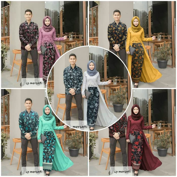 r v gamis batik couple cp ZAHRA set / baju kebaya pasangan