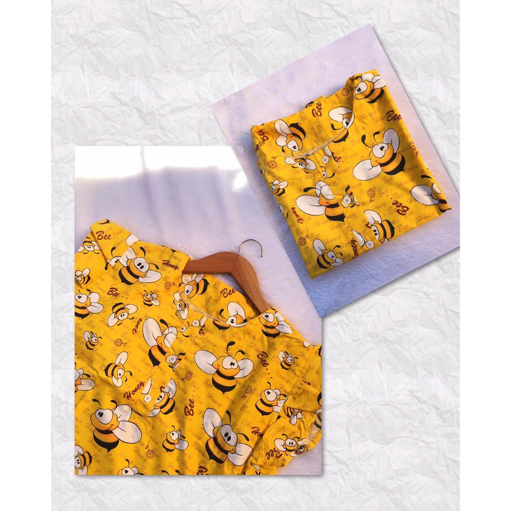 Daster 3 Kancing Motif Lebah Kuning