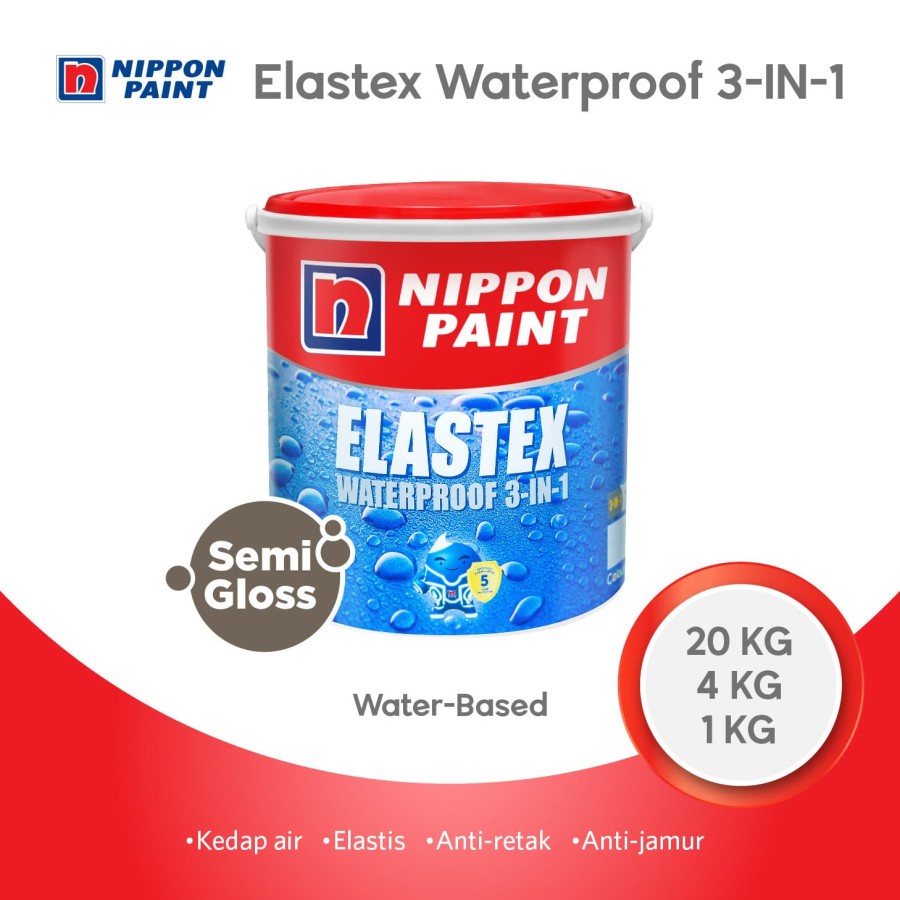 (GOJEK+GRAB)Cat Pelapis Anti Bocor Elastex 4kg / Nippon Paint Elastex 4 kg / Cat Elastex 4kg