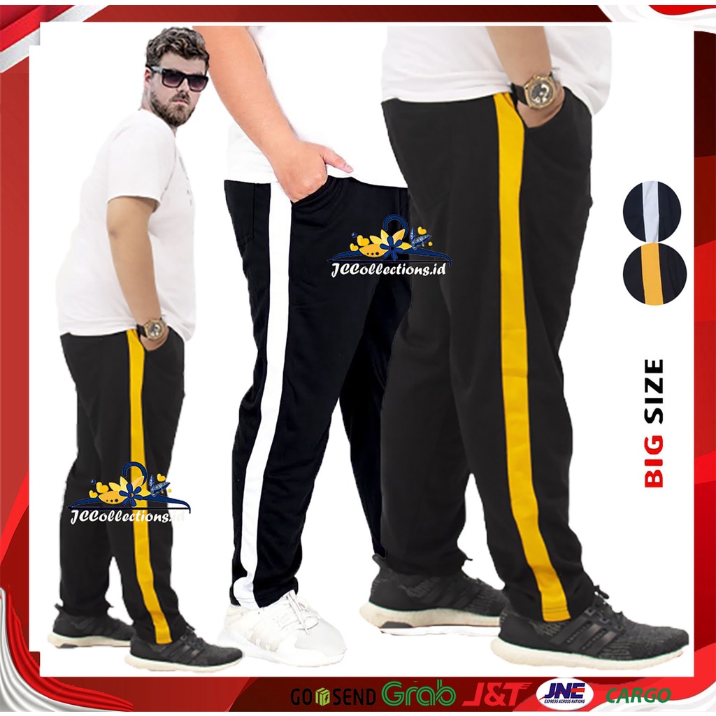 Celana Panjang Pria Jumbo 3XL / Celana Jogger Pria Big Size with Variasi List / Joger Size Jumbo Training Side List Farro - JCCollections