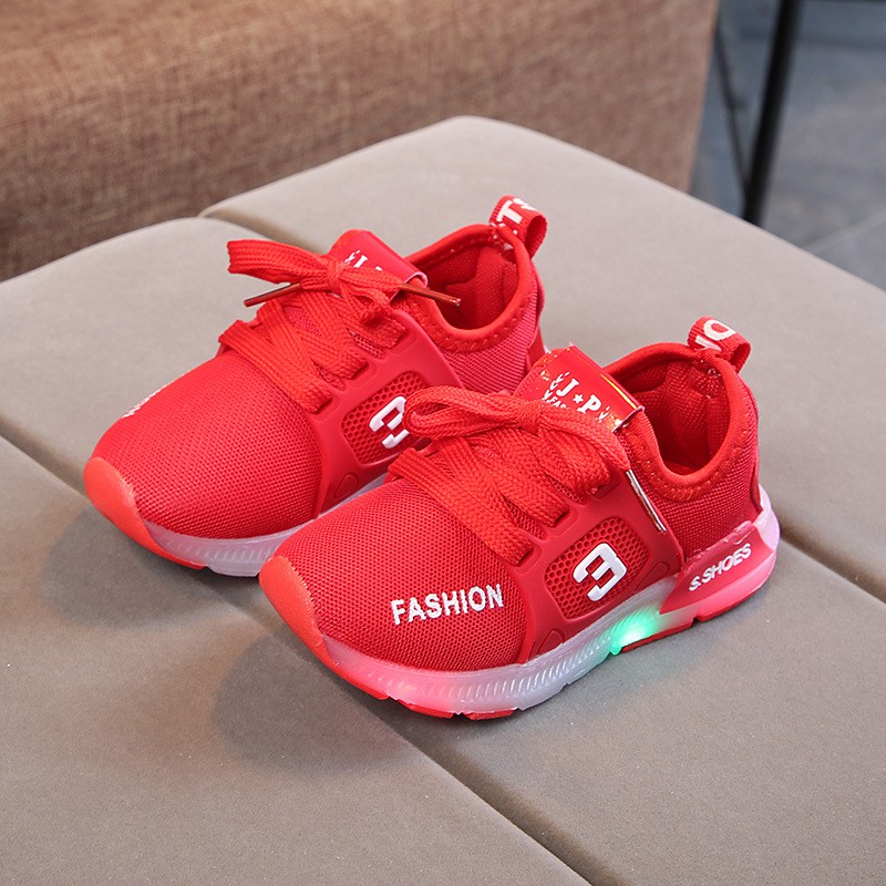 sepatu anak laki laki perempuan LED ringan IMP FUX