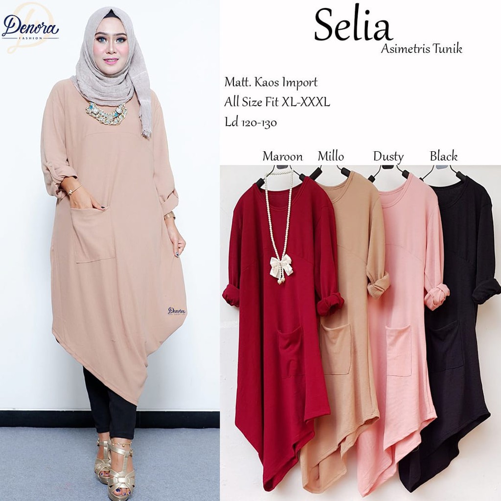 Flavia Store Kemeja Tunik Wanita Lengan Panjang Fs0132 