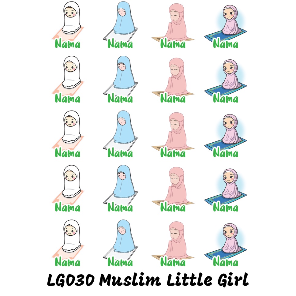 

Sticker Nama Cutting Label Waterproof Tahan Air Little Girl 30 (LG030)