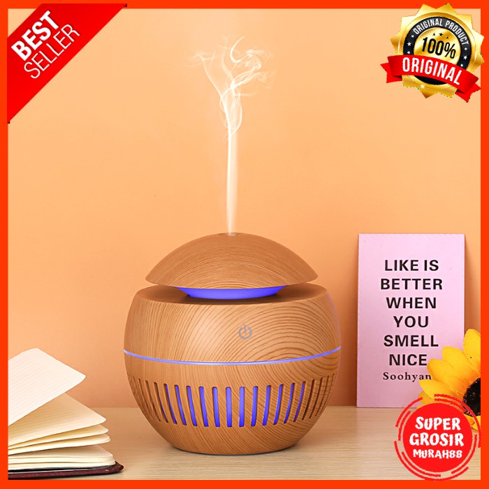 Humidifier Ultrasonic Aroma Essential Oil Diffuser Wood Design 2 130ml