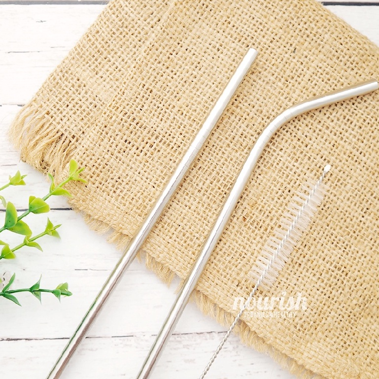 Stainless Steel Straw Lurus Bronze (Sedotan Metal Ramah Lingkungan)