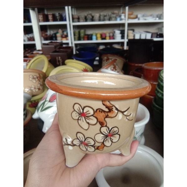 Pot Keramik Kaki 4/ Pot Keramik Kaktus / Pot Binsai