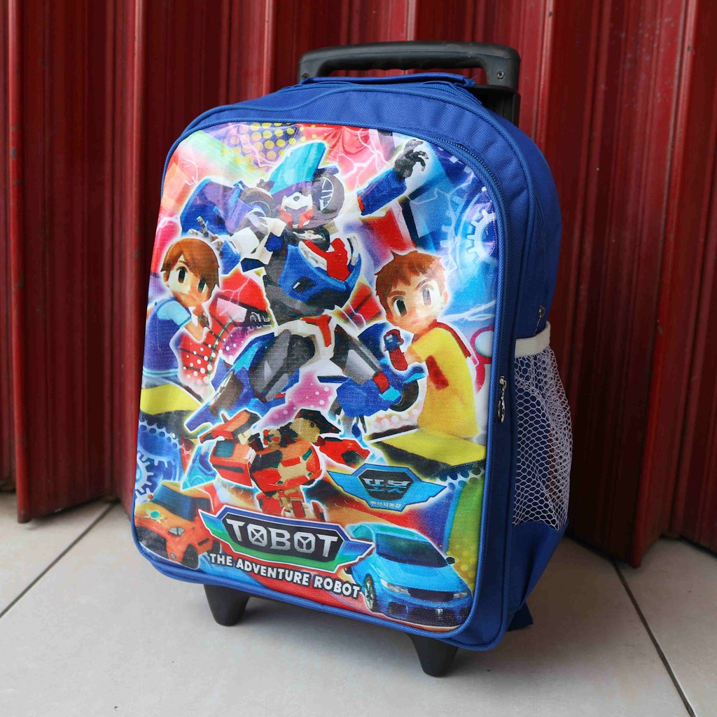 Tas Ransel Gendong Trolly Anak Kecil Cowok Gambar Kartun Tobot Keren