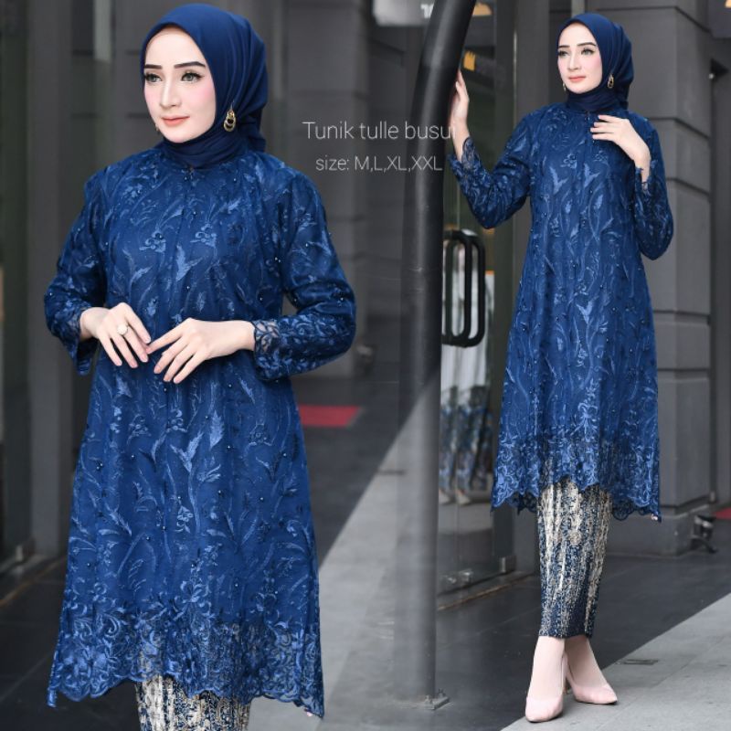 AZURAH SCRAF // KEBAYA MODERN TULLE // KEBAYA TULLE BUSUI // KEBAYA TUNIK TULLE BUSUI // TUNIK TULLE