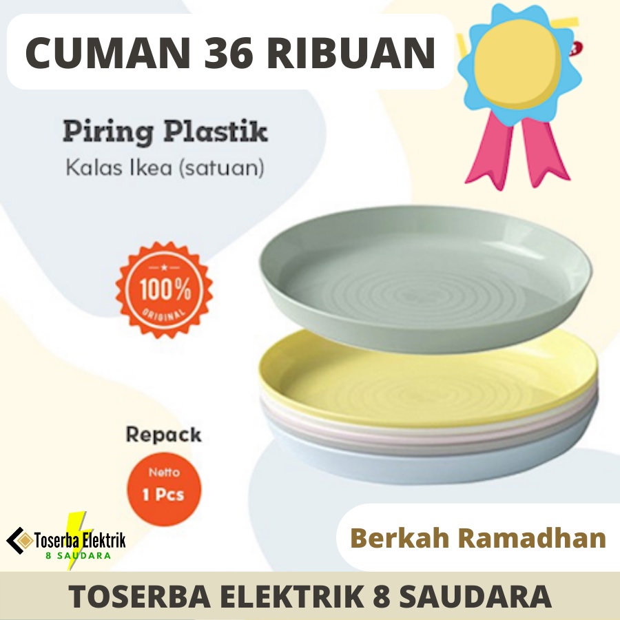 Piring Plastik Warna Pastel Set Isi 6 Piring Makan Bayi / piring plastik / piring plastik murah / pi