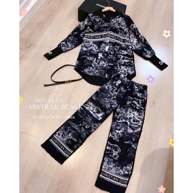 SETCEL DIO ( kemeja + kulot )-DIO ABS BLack new