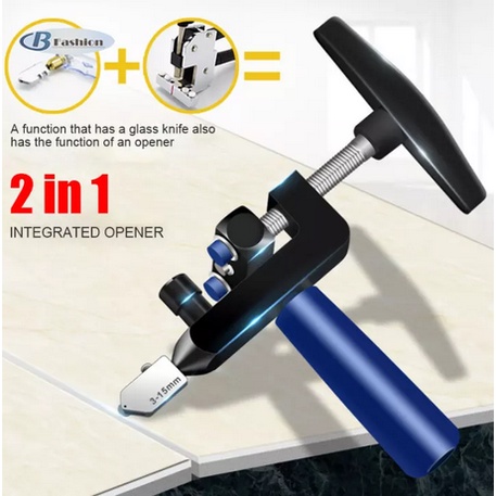 2 In 1 Alat Pemotong Kaca Keramik Ubin Glass Cutter Manual Multifungsi