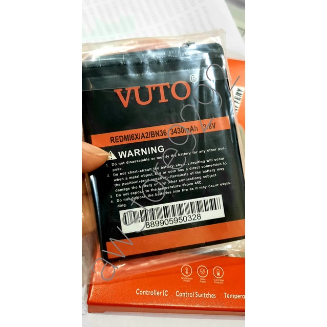 Baterai VUTO XIAOMI REDMI Mi6x MiA2 BN36 Mi 6x Mi A2 BN-36 BN 36 Batre Battery