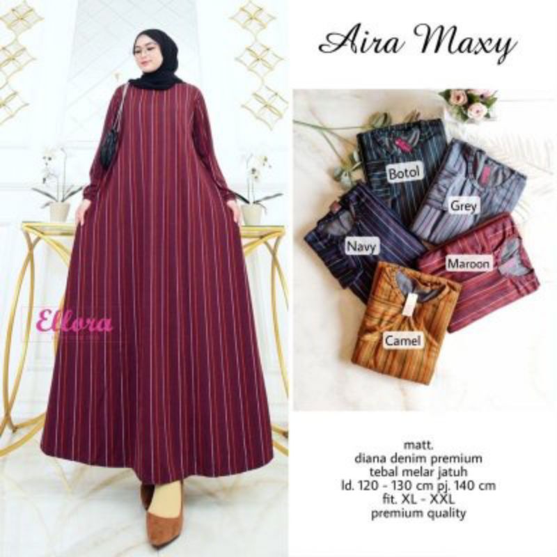 Gamis maxy aira denim premium