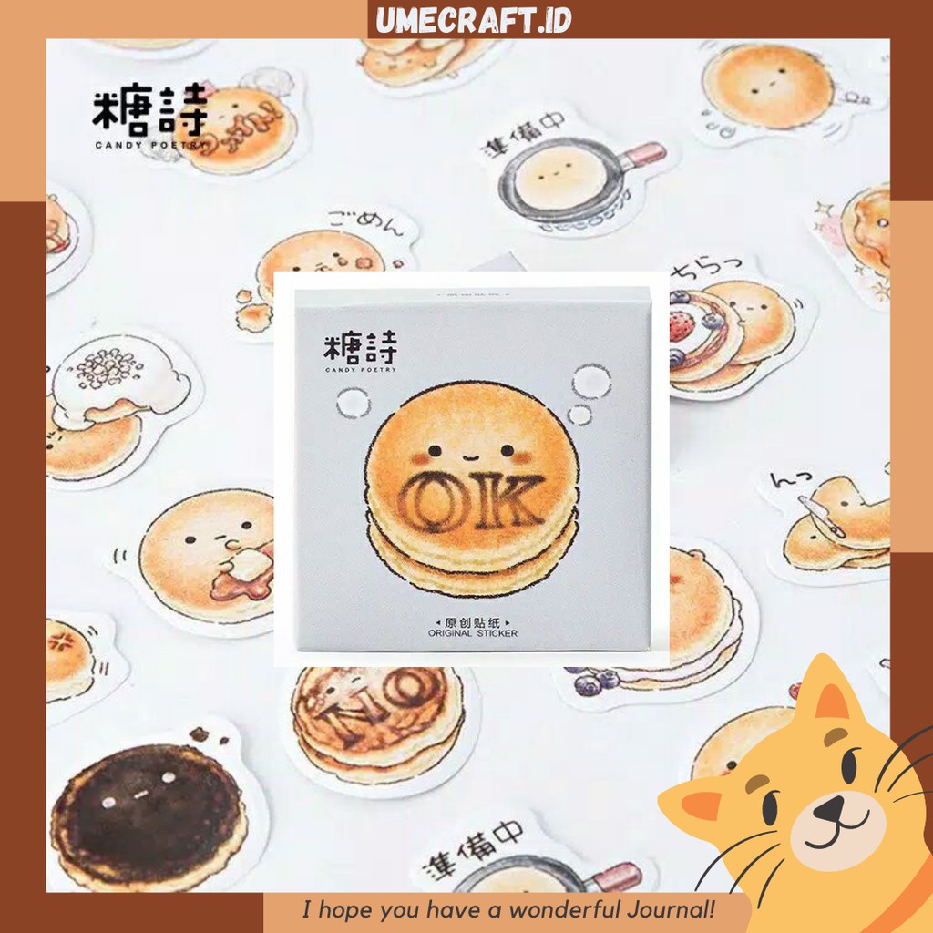 

Stiker deco 45pcs desain roti bulat | Journal | Planner | Stationery | Dekorasi scrapbook | Umecraft