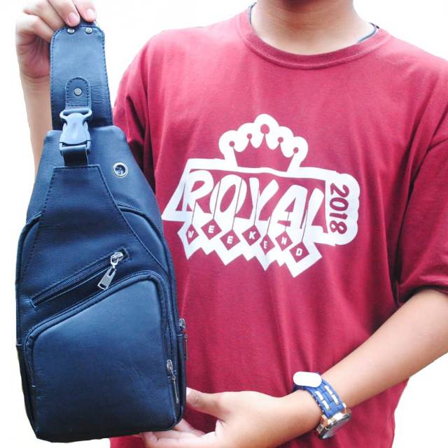TERLARIS TAS SELEMPANG PRIA KULIT ASLI SLINGBAG SLEMPANG BODYPACK COWOK CEWEK