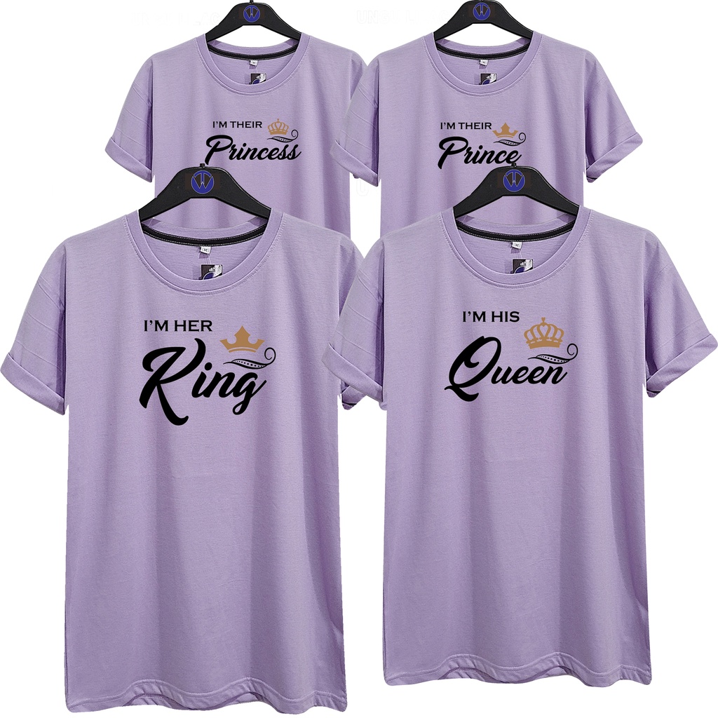 FAMILY KQPP UNGU LILAC / KAOS KELUARGA KING QUEEN PRINCE PRINCESS / KAOS COUPLE / KAOS UNISEX PRIA D