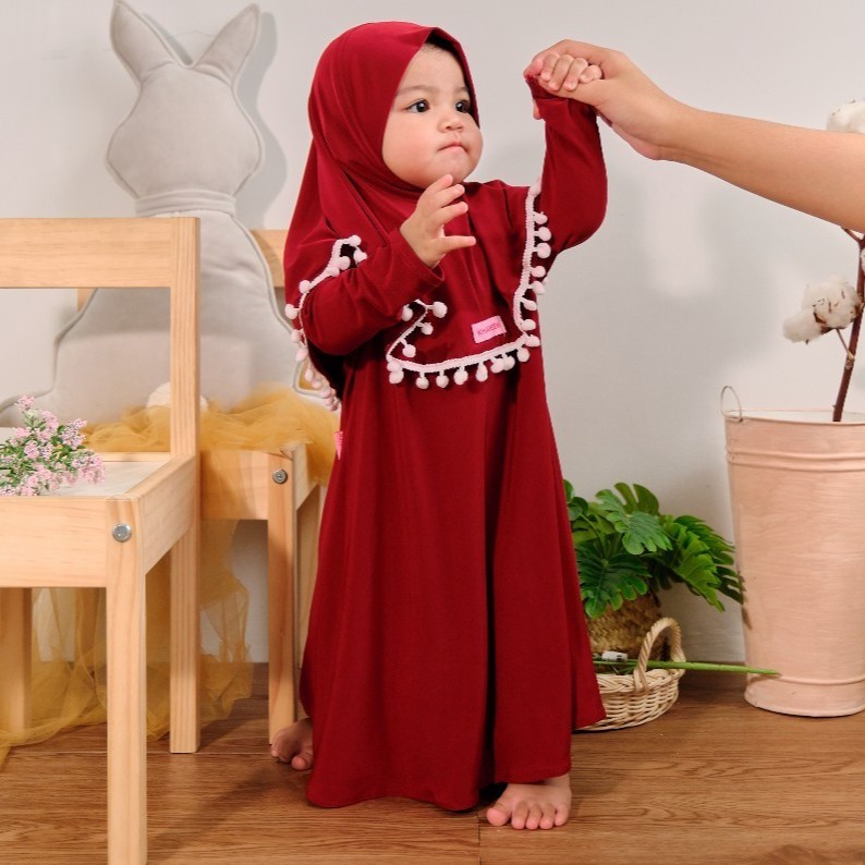 Gamis Bayi Perempuan / Gamis Bayi Cantik Khaireen Original Jersey Import 0-5 Tahun