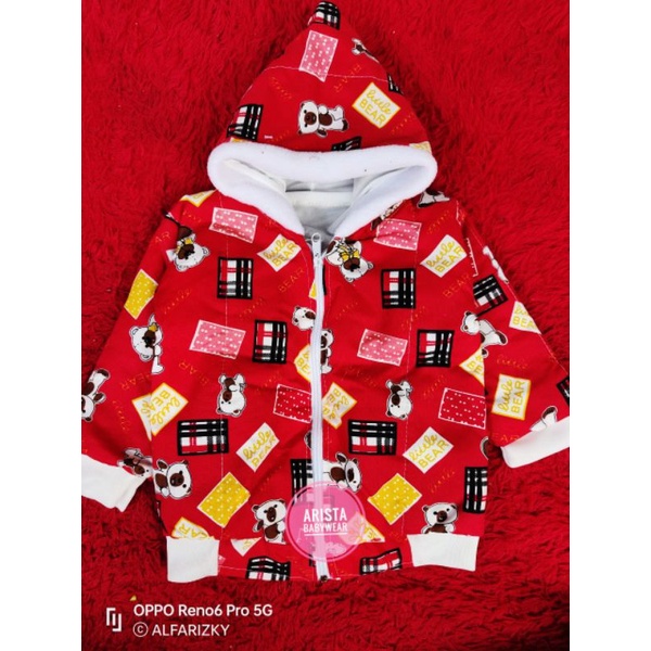 JAKET BAYI TEBAL, MOTIF BEAR, WARNA CERAH-2