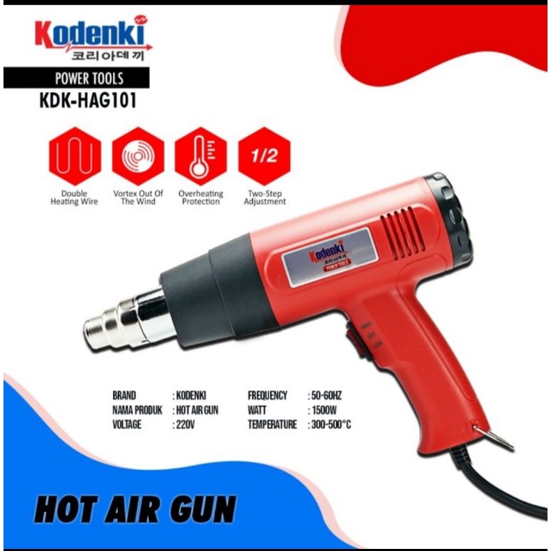 Kodenki mesin pemanas 1500 watt heat gun hot gun air heatgun hotgun Stanley black decker