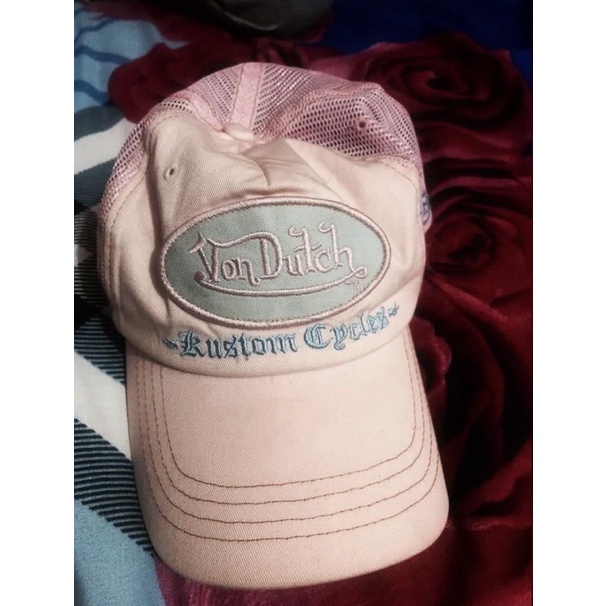 trucker hat topi cap caps vonDutch von dutch original baby pink y2k topi indie