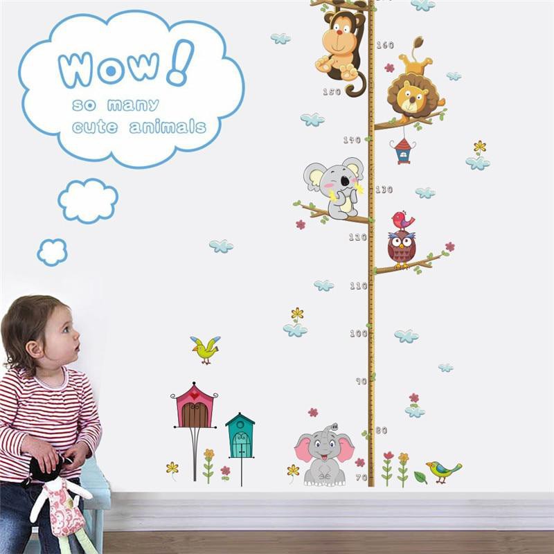 MP  Wallpaper Stiker Dinding Pengukur Tinggi Badan Anak Room Decor ,Cartoon Giraffe Ruler, Sleeping 