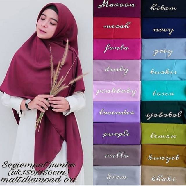 QILLAHIJAB - SEGI EMPAT JUMBO - SEGI EMPAT XXL - HIJAB JUMBO - HIJAB SYARI - HIJAB INSTAN
