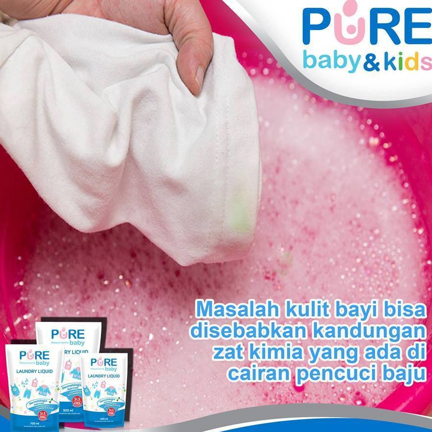 Pure laundry Liquid Refill 700ml / Sabun Cair Cuci Pakaian Bayi (Buy 2 Get 1)