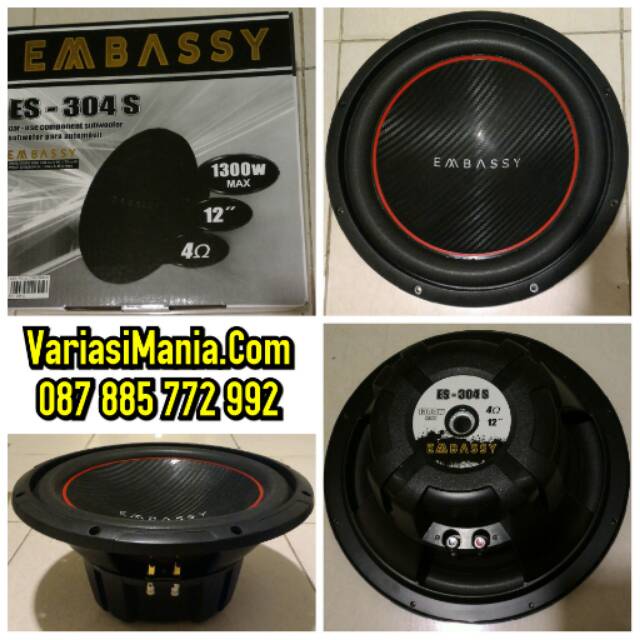 Subwoofer Embassy Single Coil 12inch Bergaransi