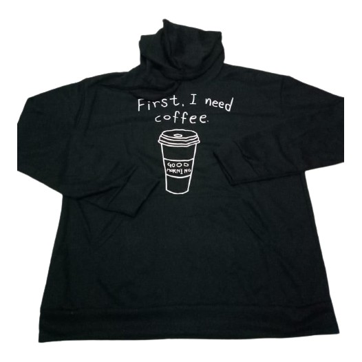 SWEATER HOODIE JUMPER NEED COFFEE WOMEN/MAN M/L