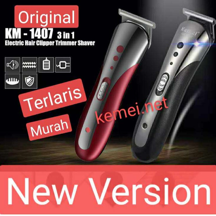 Mesin Cukur Kemei KM-1407 Clipper 3 in1 Alat cukur rambut charger