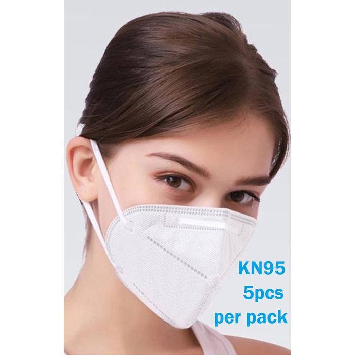 Masker KN95 isi 5 pcs per pack 5pcs warna PUTIH Earloop Disposable Mask Facemask Wajah 5 layer 5ply Face Mask