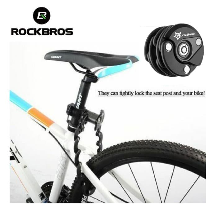 ROCKBROS KUNCI SEPEDA LIPAT MTB ROAD BIKE ANTI MALING RANTAI LIPAT