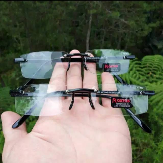 Kacamata baca plus (+) model bor / kacamata baca rabun dekat frame pria & wanita