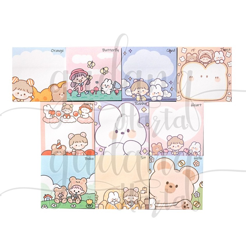 Sticky Notes Mini Cute Bear Notes Beruang Lucu DIY Scrapbook GH 301440