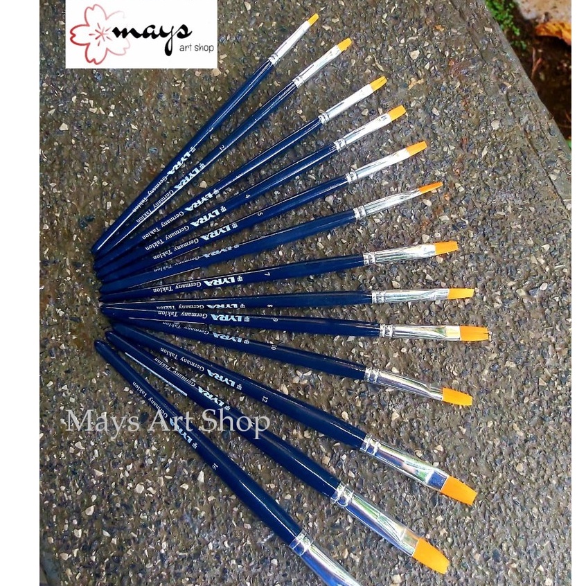 

Kuas Lukis Lyra Flat Art Brush Taklon / Lyra Artist Brush Flat Pipih Satuan