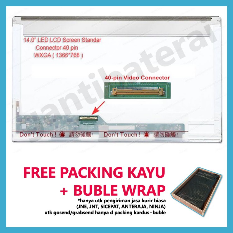 LCD LED Laptop 14.0 inch 40 pin Standard Tebal