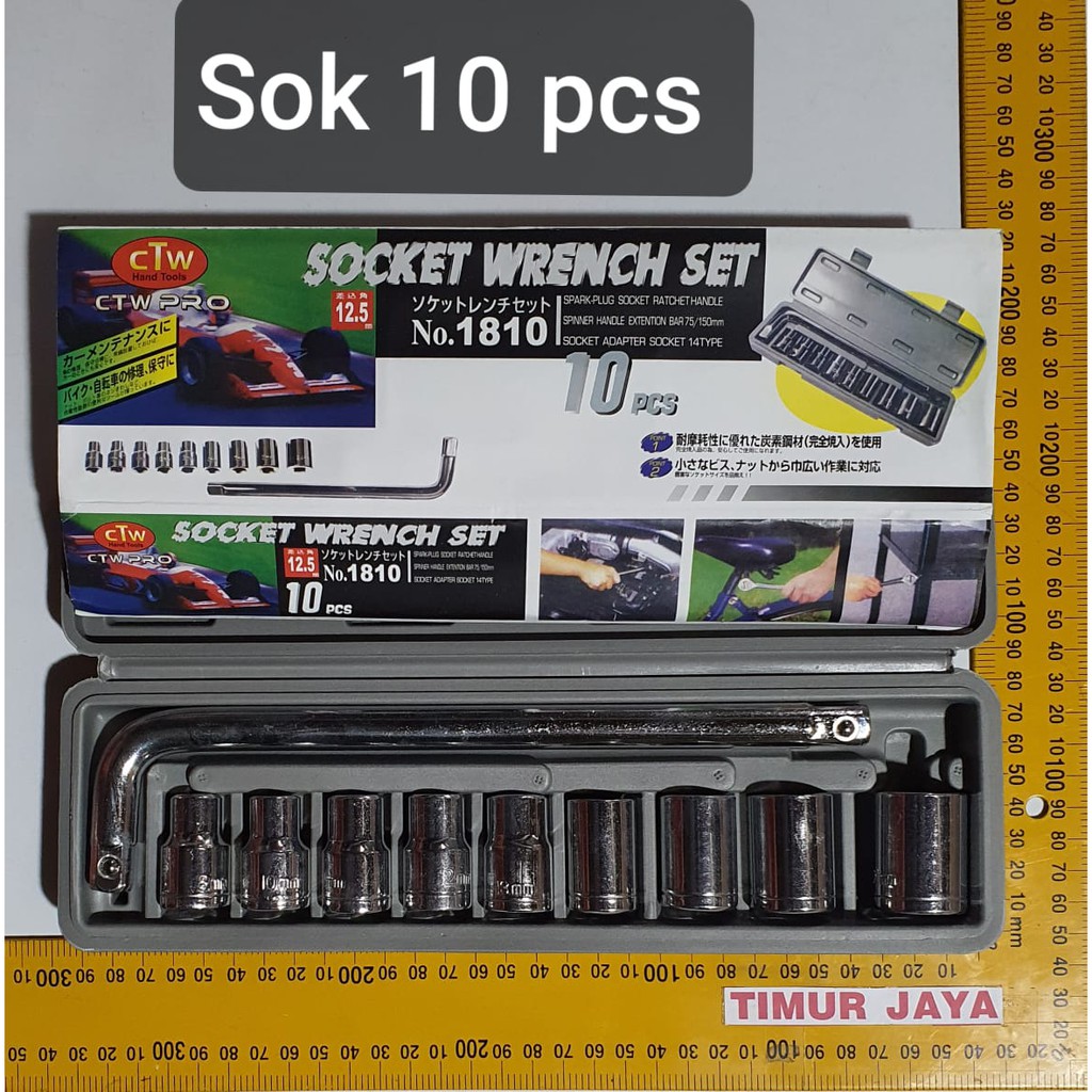 KAIR Tool Kit 10 In 1 Set Kunci Sock Pas SHOCK Sok