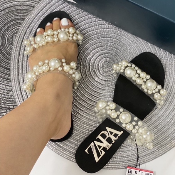 Sandal ZR-168 Flat Vinyl Pearl Sandals